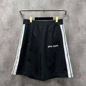 Authentic Palm Angels Black Shorts with White Stripes